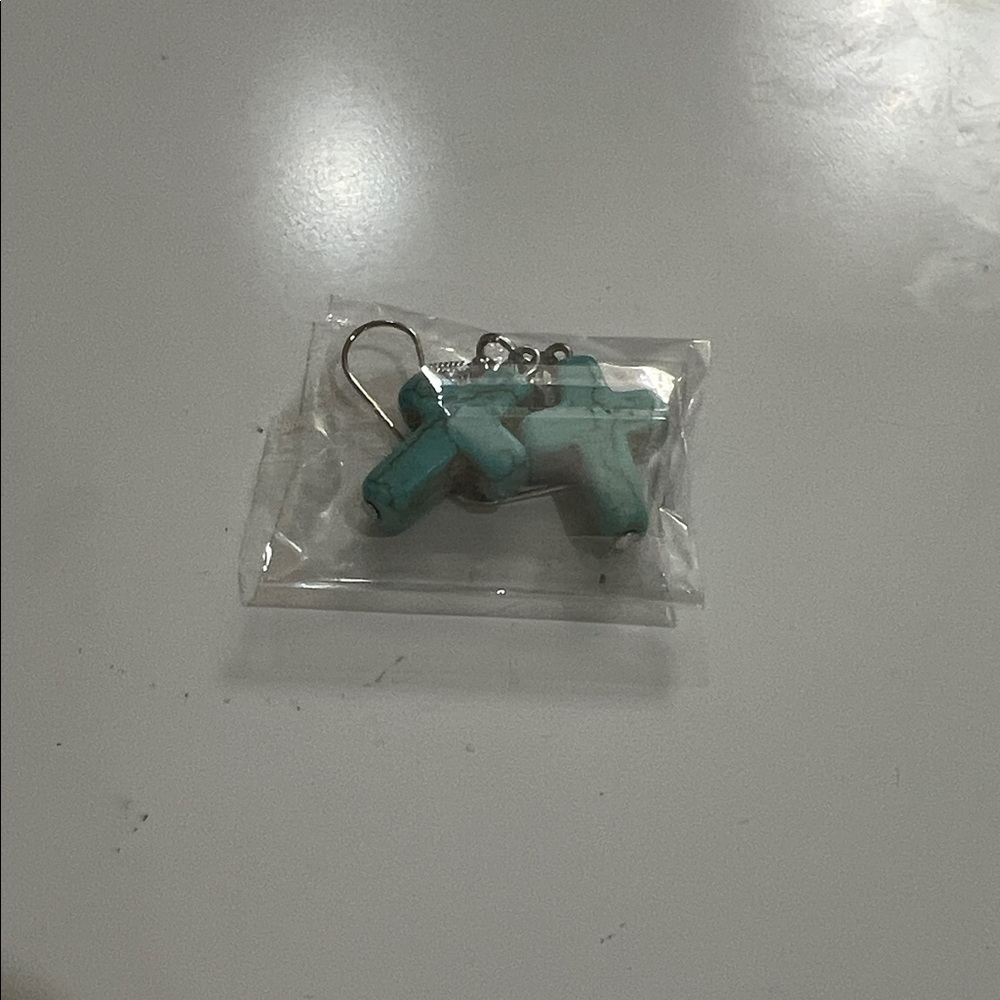 Turquoise Cross Dangle Earrings